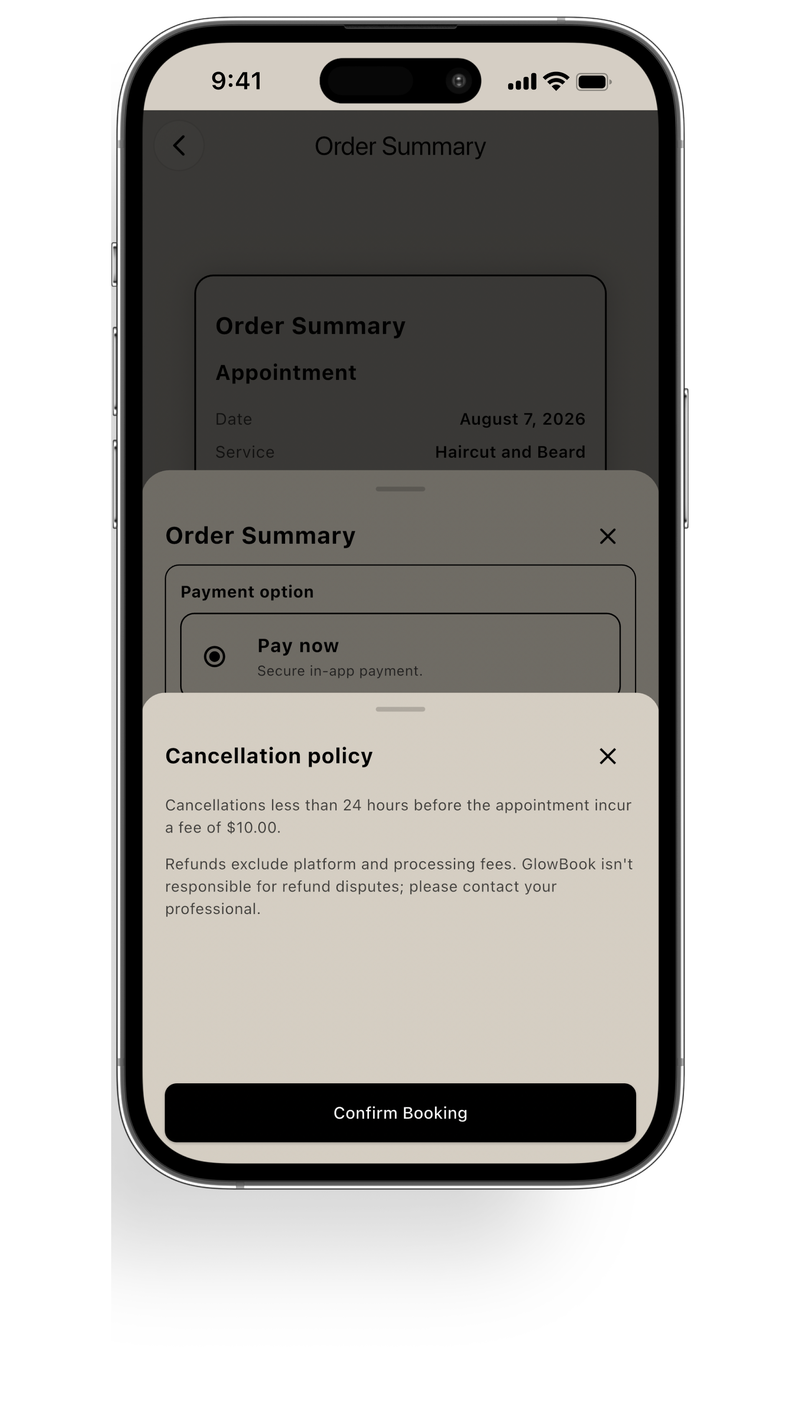 Order summary with tip options