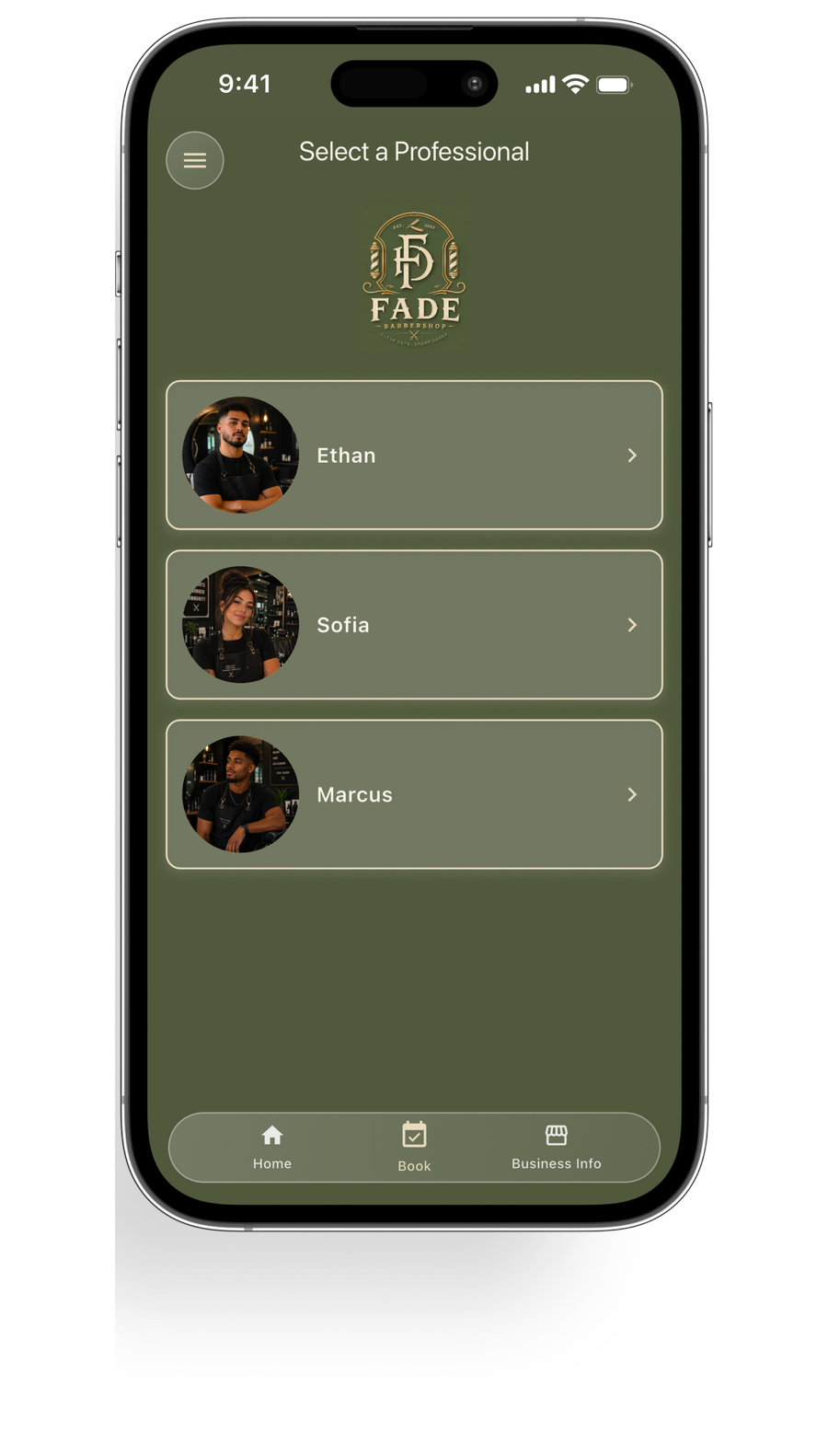GlowBook select a professional