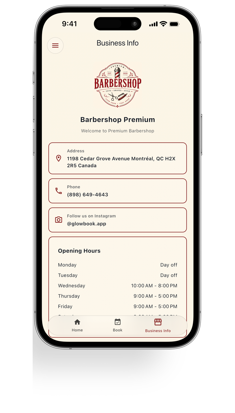 GlowBook business info